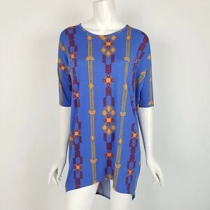 Lularoe XS Blue Tribal Print Irma Tunic Top